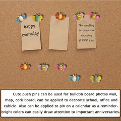 20pcs Transparent Butterfly and Bee Push Pins for School and Office Decoration