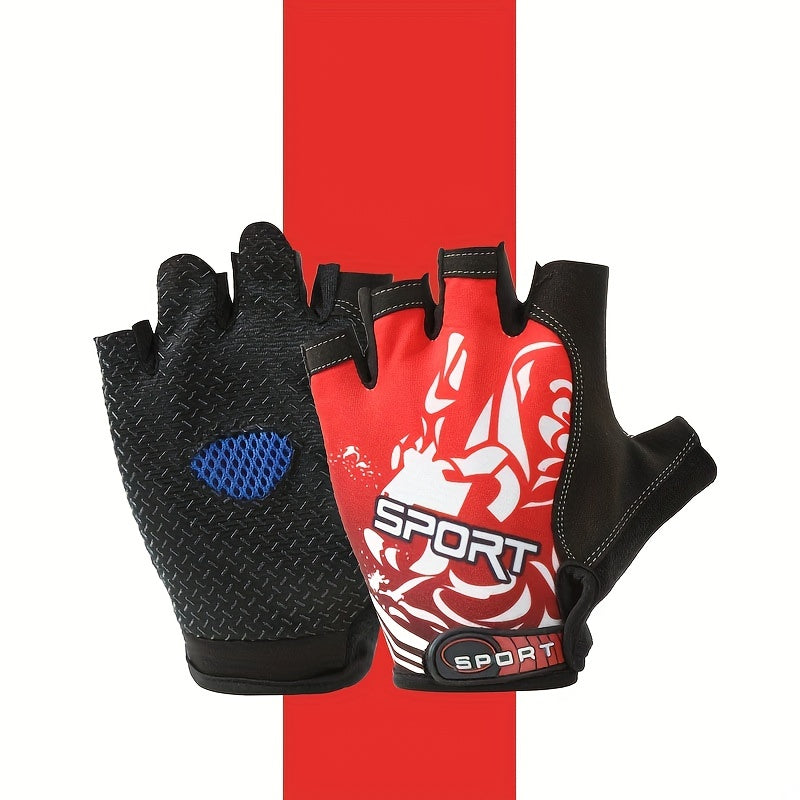 Breathable Half Finger Cycling Gloves Men Women Non Slip Shock Absorbent