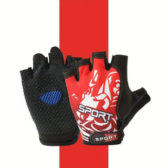 Breathable Half Finger Cycling Gloves Men Women Non Slip Shock Absorbent