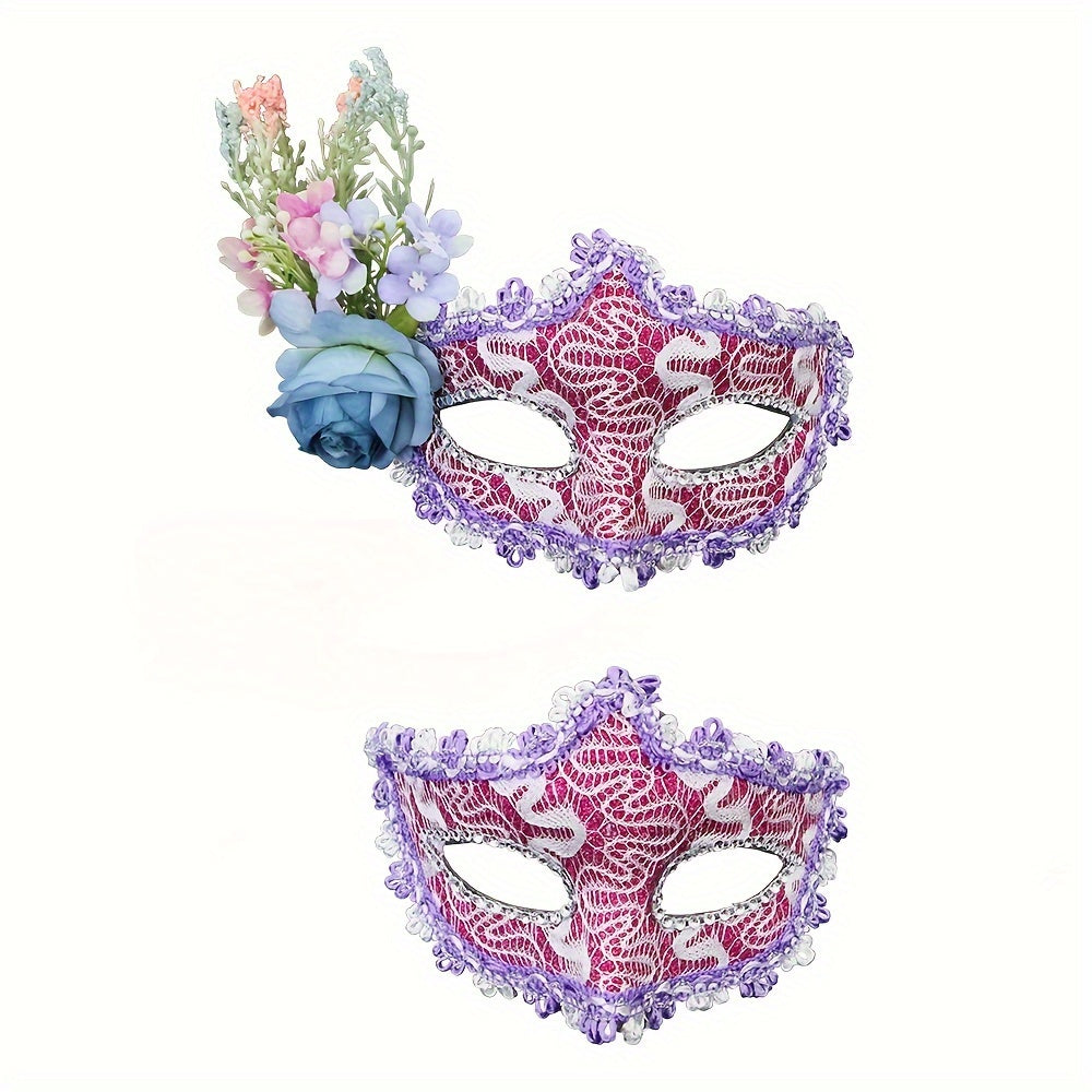 2pcs Bohemian Masks - Purple Polypropylene - Masquerade & Halloween Parties