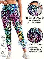 Leopard Print Yoga Leggings High Waist Workout Tight Pants