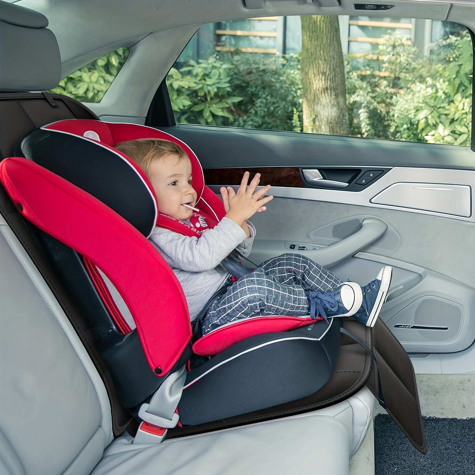 2pcs Car Seat Protectors With Thickened Pad And Non Slip Back Liner