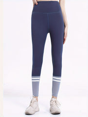 Block Striped Stitching Butt Lifting Yoga Pants