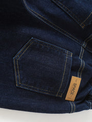 Boys Elastic Waist Denim Long Pants With Pocket