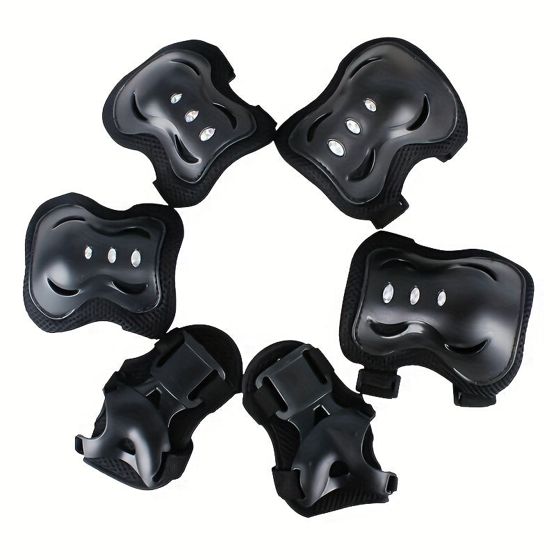 6pcs Kids Roller Skating Knee Pads Set PP Material