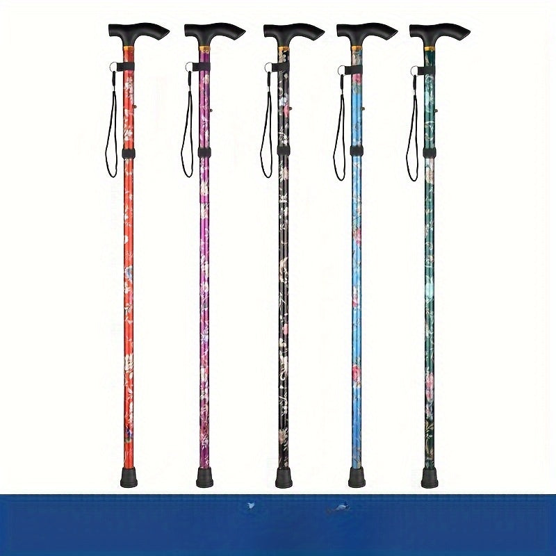 Folding Telescopic Aluminum Climbing Stick Five Section Outdoor Hiking Cane