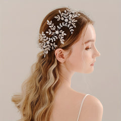 Rhinestone Lead Decor Hair Clip Bridal Wedding Headband