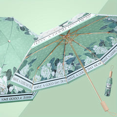 Floral Double Layer Sunshade Umbrella UV Protection Rain Or Shine Dual Use