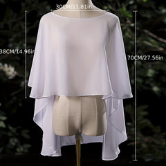 Pure Chiffon Shawl Thin Pullover Shawl Wrap for Women
