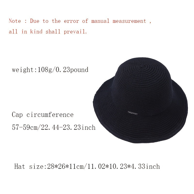 Women Casual Bucket Hat Solid Fisherman Hat Wide Brim Outdoor Hat For Women