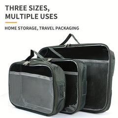 Set of 3 PVC Zipper Mesh Storage Bags for Toy Organization and More