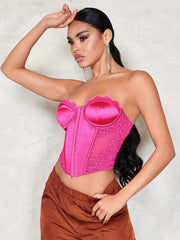 Strapless Corset Bustier Lace Tummy Control Body Shaper
