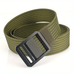 Men's Metal Buckle Nylon Braided Belt Casual Youth Belt