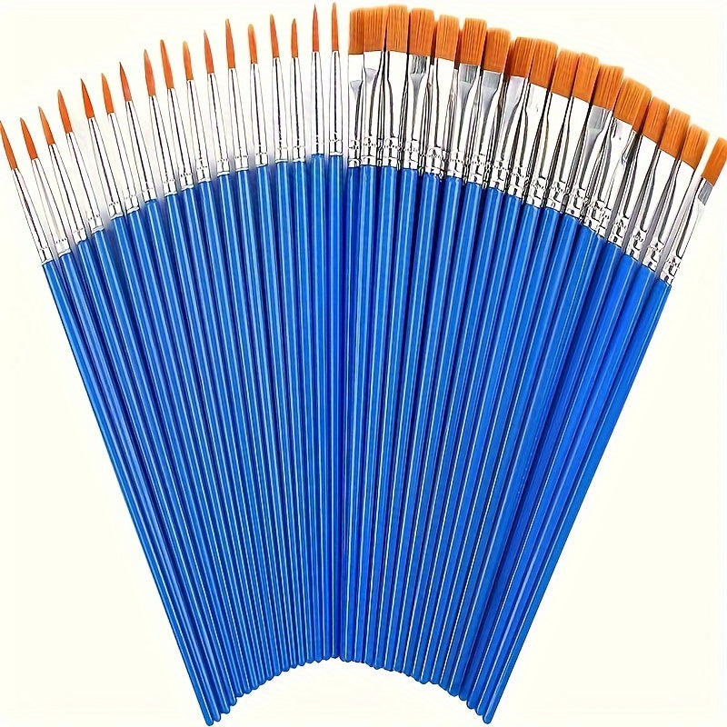 20pcs Nylon Artist Paintbrush Set with 60 Dye Boxes Wooden Handle Drawing Tools
