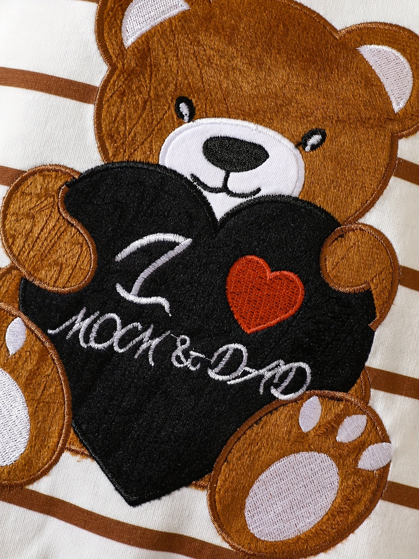 Cartoon Bear Embroidered Baby Boys Bodysuit