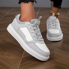 Women's Lace Up Outdoor Sneakers Lightweight Low Top Walking Shoes