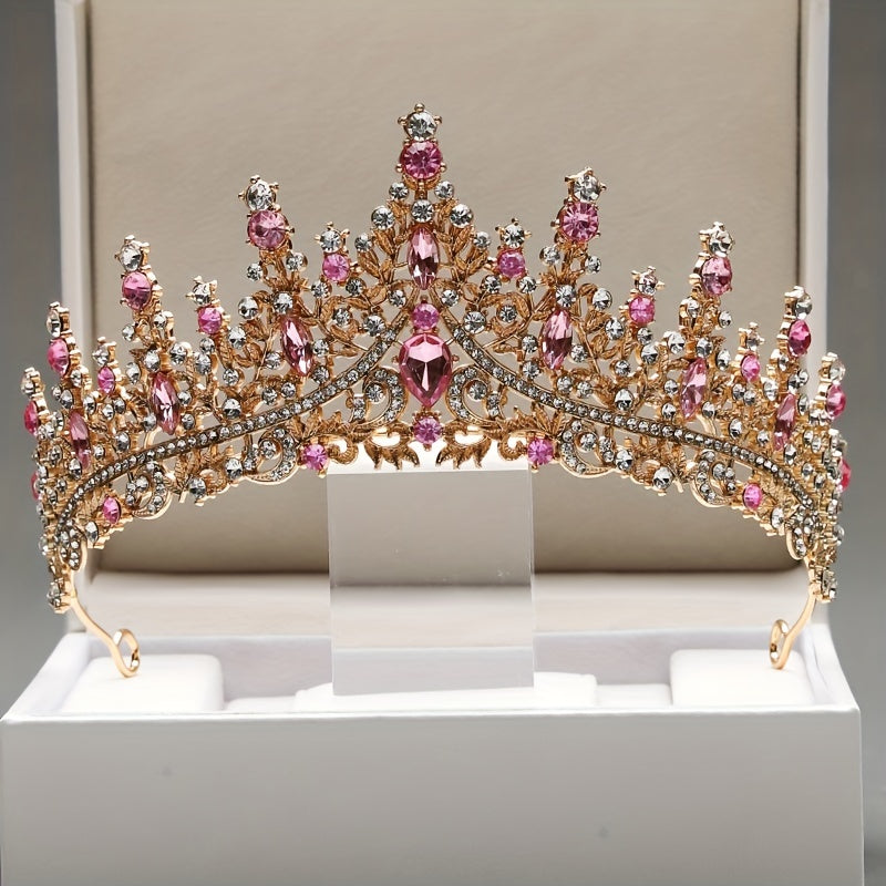 Baroque Style Crystal Headband Crown Princess Tiara for Wedding