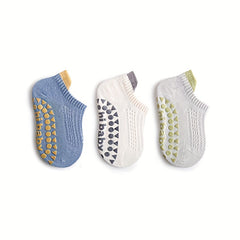 3 Pairs Boys Kids Mesh Breathable Non Slip Ankle Socks