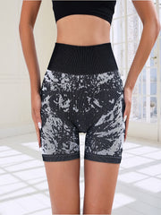 Tie Dye Yoga Sports Shorts High Waist Biker Shorts Activewear