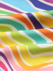 Toddler Girl Casual Shorts Rainbow Stripes Breathable Stretchy