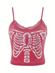 Graphic Print Crop Cami for Summer & Spring
