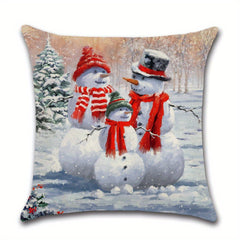 Christmas Pillow Covers Snowmen Christmas Tree Cushion Cover