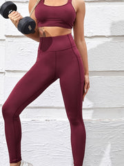 Women's 2 Piece Tracksuit Sports Bra & Leggings Set For Yoga Fitness Gym