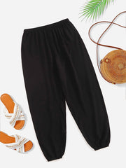 Solid High Waist Comfy Lantern Pants