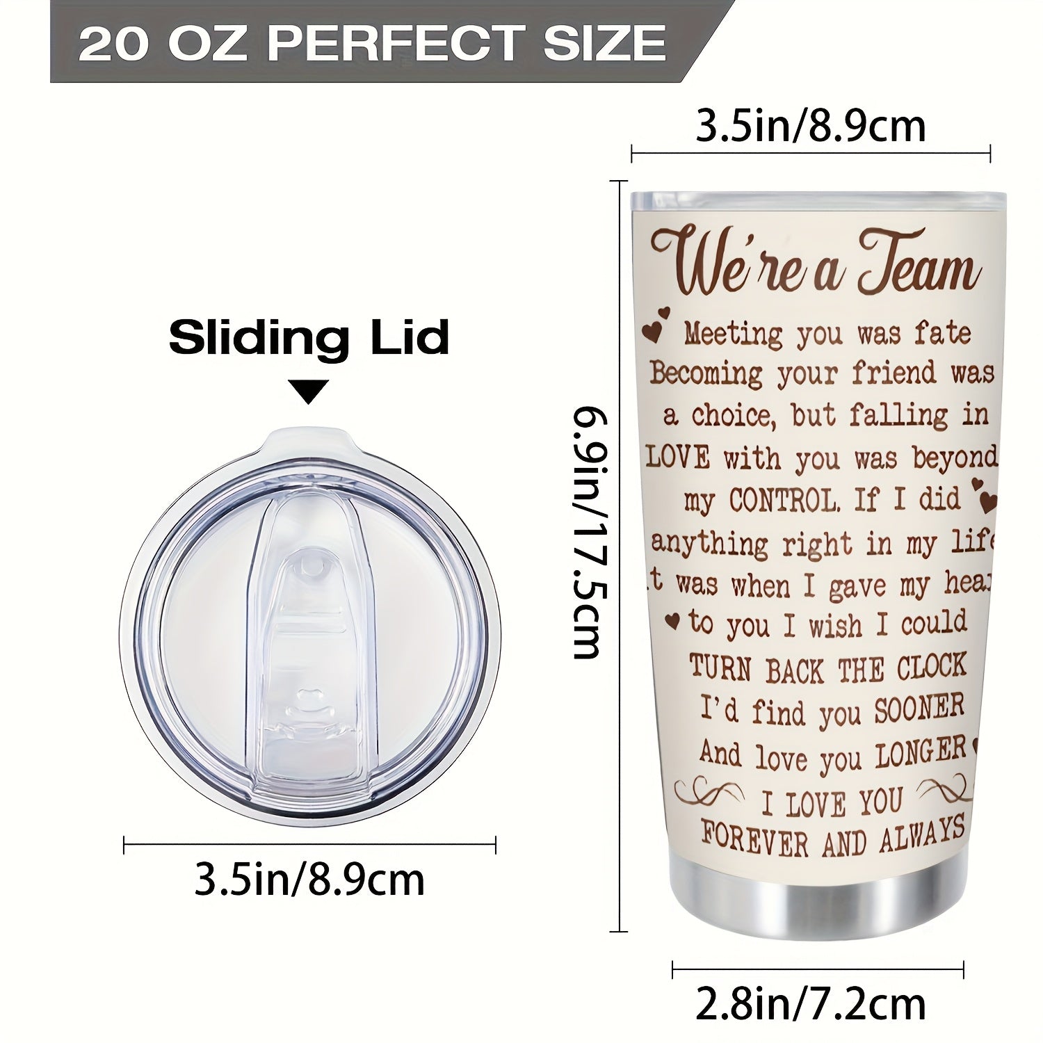 20oz Custom Insulated Travel Mug - Durable Reusable - Personalized Name