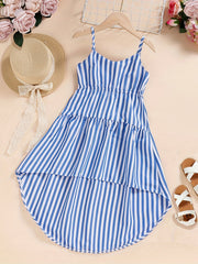 Striped Sleeveless Dresses for Mom and Daughter