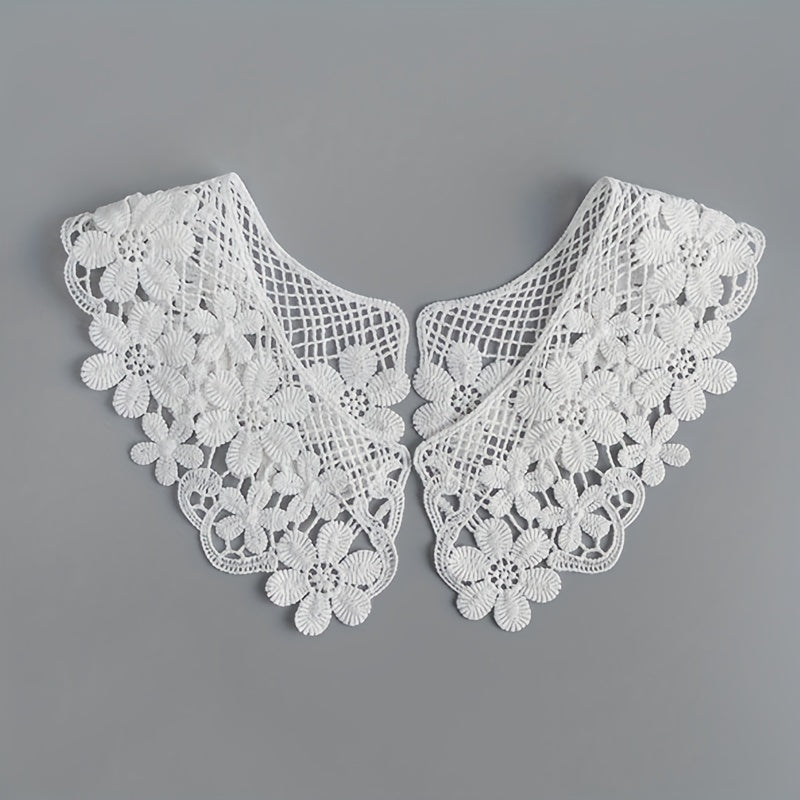 1pair Beige Lace Collar Clothing Accessories