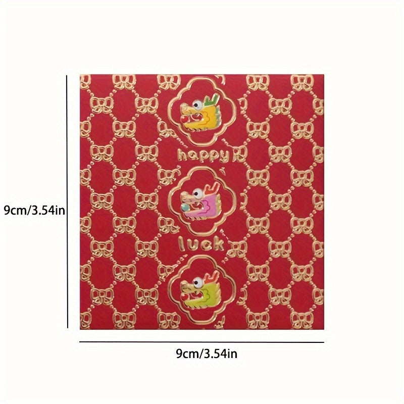 6pcs Chinese New Year Red Envelopes Dragon Year Spring Red Envelope Bag