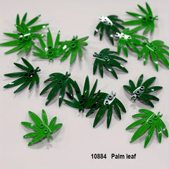 5pcs Palm Leaf Set Forest Beach Scene MOC Small Particle Building Blocks