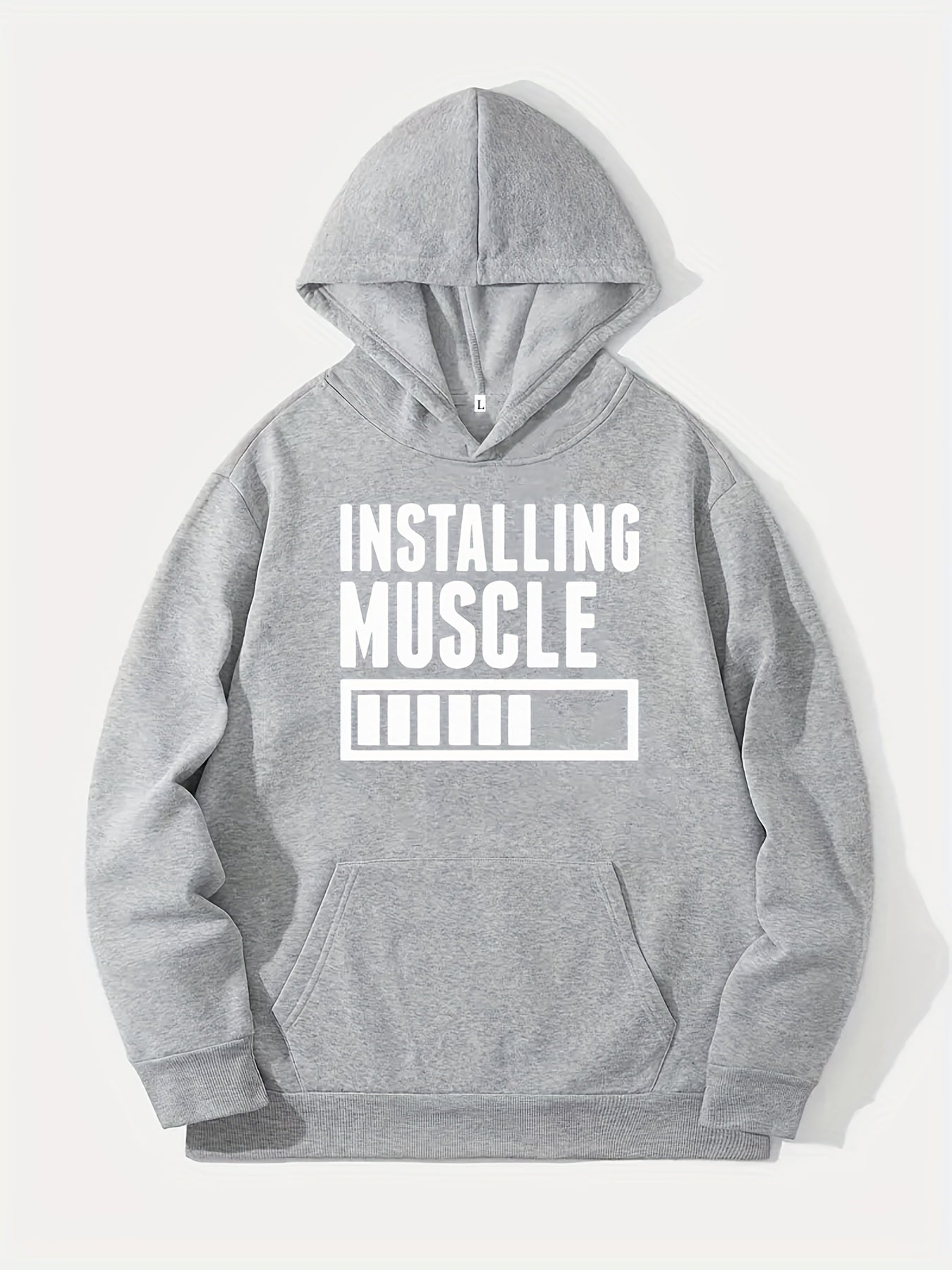 Muscle Print Hoodie for Men - Casual Graphic Pullover Sweatshirt