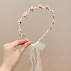 Faux Pearl Flower Princess Headband Hair Accessories for Girls