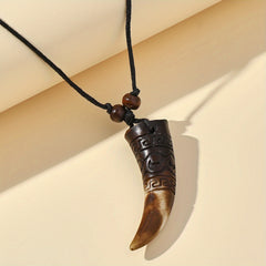 Resin Bone Pattern Ripple Triangle Necklace Boys Girls Decor