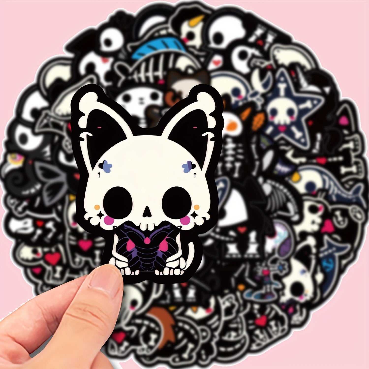 50pcs Animal Skeleton Vinyl Stickers for DIY Journals Laptops Suitcases