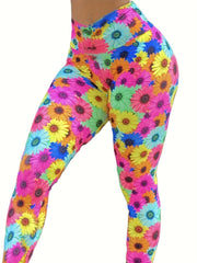 Floral Print High Waist Yoga Leggings