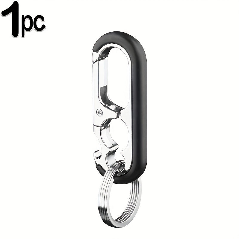 Men Keychain Hook Stainless Steel Bottle Opener Carabiner Climbing Tool