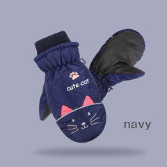 Kid's Cartoon Gloves Windproof Waterproof Anti Skid