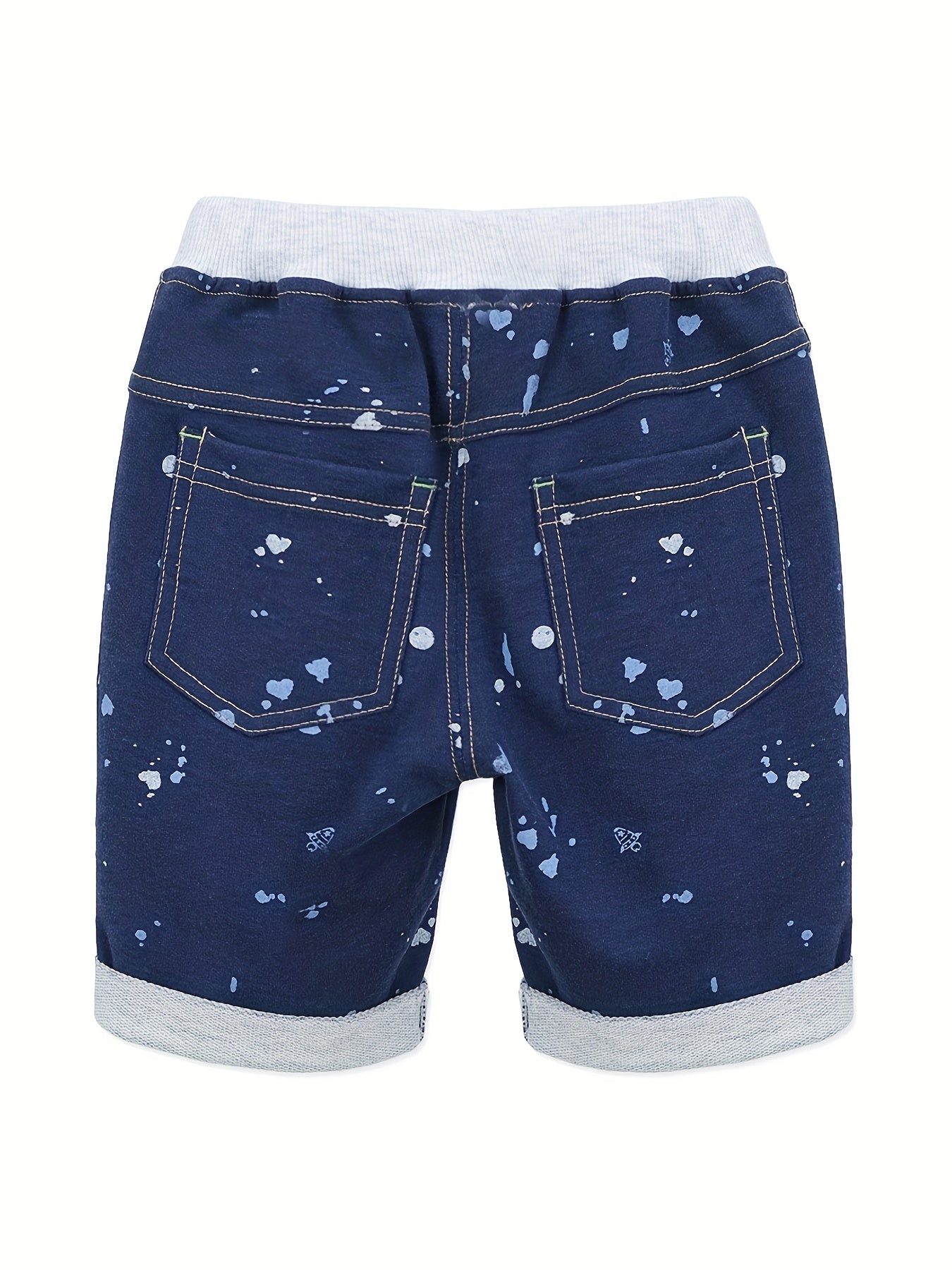 Baby Boys Casual Splash Ink Elastic Waist Shorts for Summer