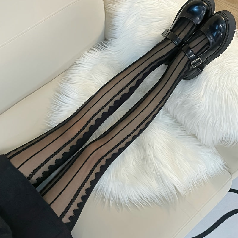 Sexy Jacquard High Waist Pantyhose Slim Fit Tights