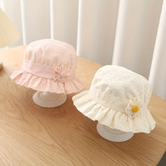 Small Flower Sun Hat for Baby Girls - Sun Protection Princess Hat