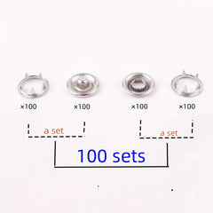 100 Colorful Metal Sewing Buttons Press Studs Snap Fasteners with Pliers Kit