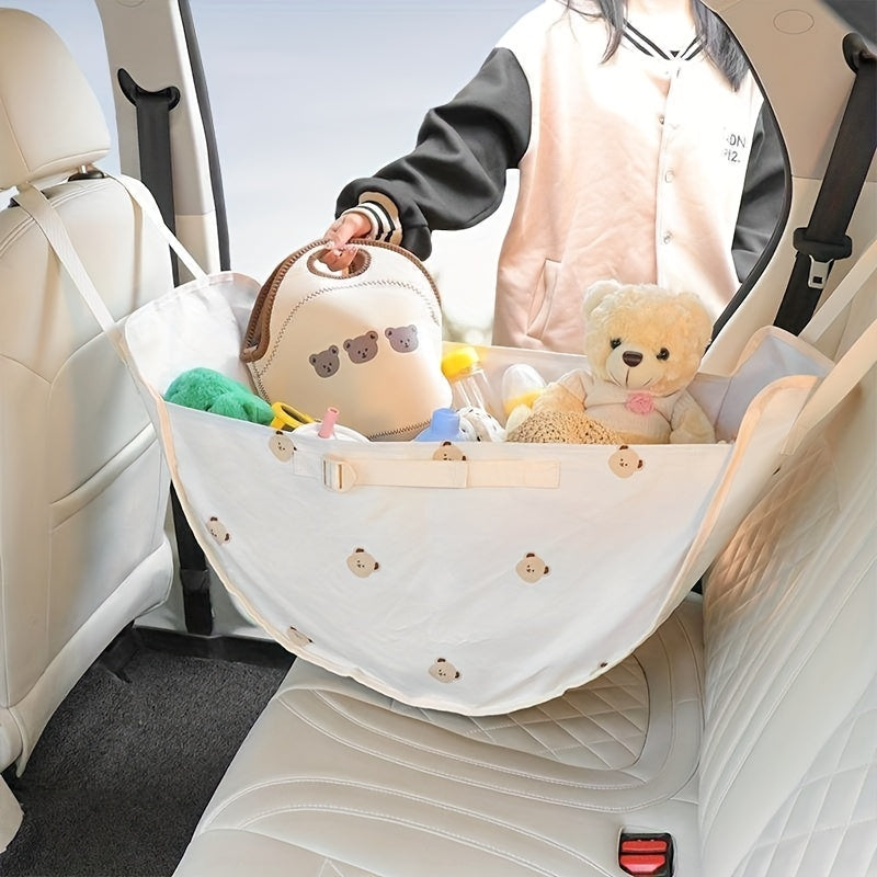 Kids' Baby Car Storage Bag Cartoon Bear Pattern Large Capacity Hanging Bag