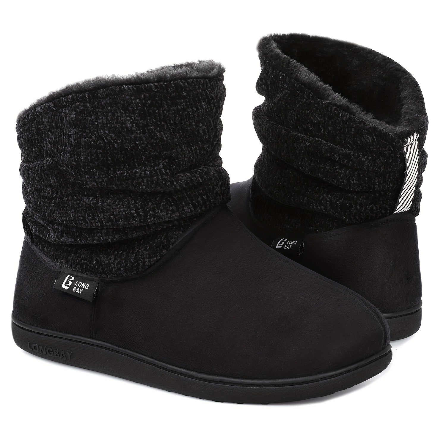 Women's Suede Winter Boots - Fluffy Faux Fur Lining