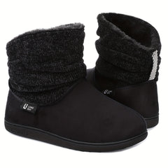 Women's Suede Winter Boots - Fluffy Faux Fur Lining