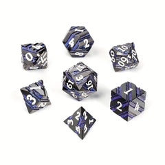 7-Piece Sparkling Metal Dice Set for Board Games