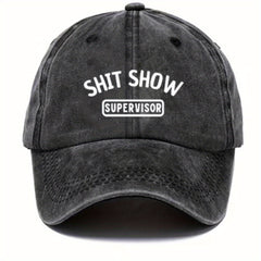 Adjustable Printed Sunscreen Washed Denim Baseball Cap for Outdoor Activities