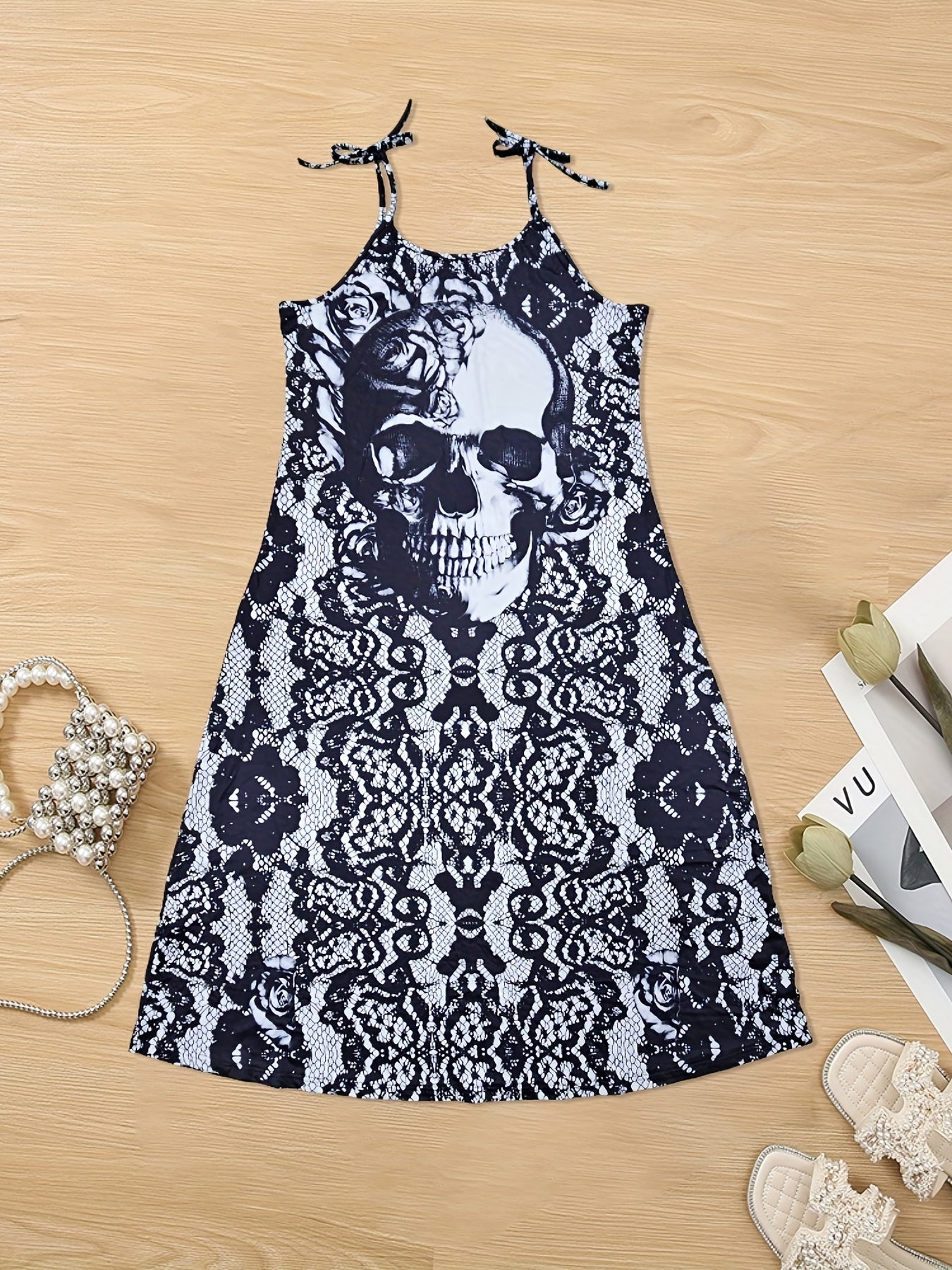 Goth Summer Dress Women's Maxi Cami Dress